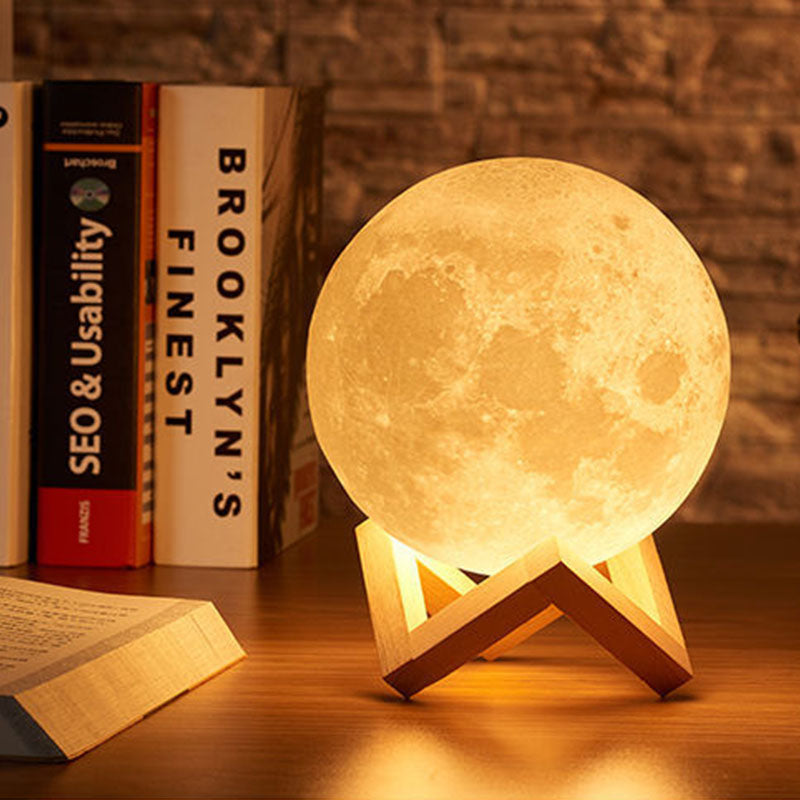 Personalization Luna Moon Lamp Night Light 3D Print Moonlight LED Dimmable Touch/Pat/Remote Switch Rechargeable