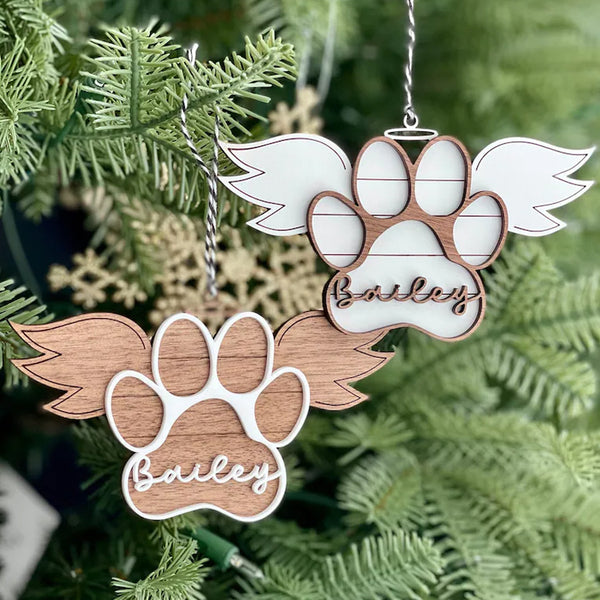 Pet Memorial Ornament, Paw Christmas Ornament