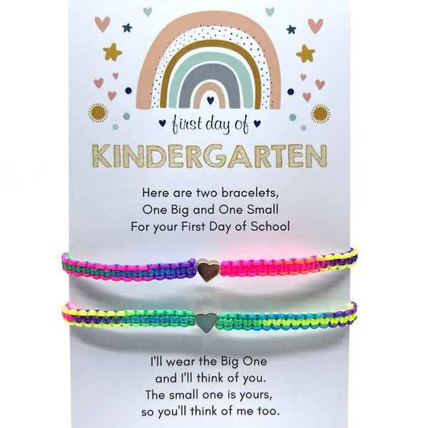 Heart Rainbow Matching Bracelets First Day of Kindergarten