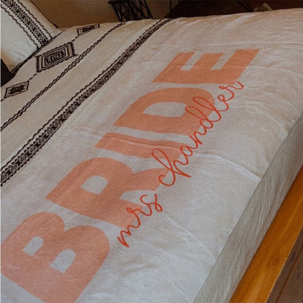 Custom Bride and Bridesmaid Beach Towels