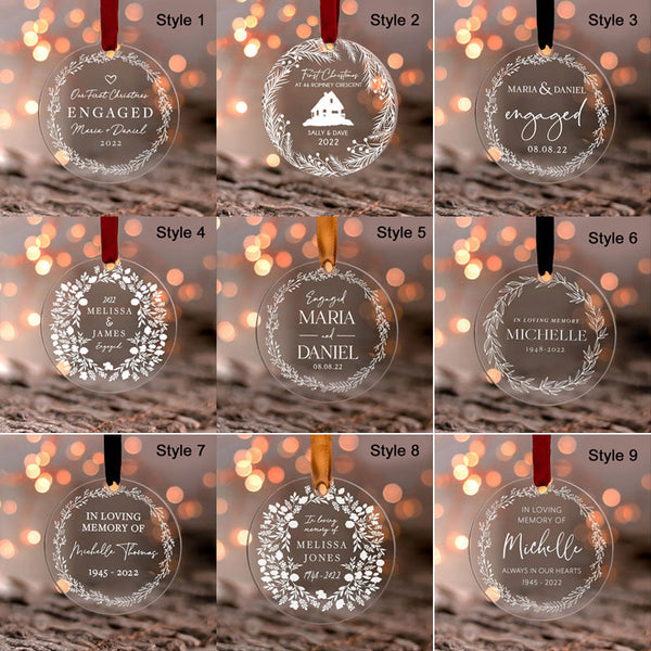 Our First Christmas Engaged Ornament Custom Name Engagement Gifts