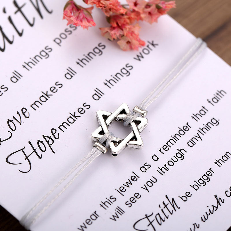 Star Bracelet Make a Wish Bracelet Silver Friendship Bracelet