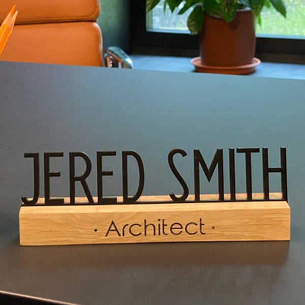 Desk name plate wood, Wood name plate for desk, Office Desk Sign, Name Plate