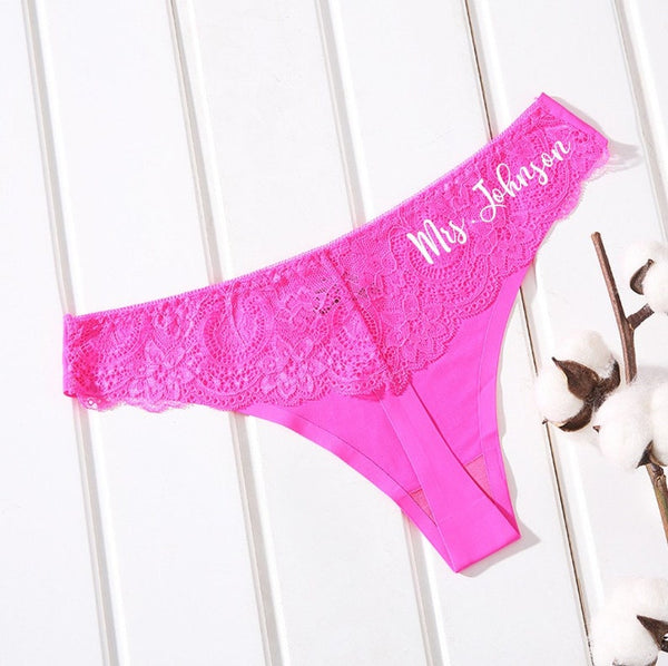 Custom Gifts for her Bride Panties - Lace Wedding Underwear Bridal Shower Gift Bachelorette Gift