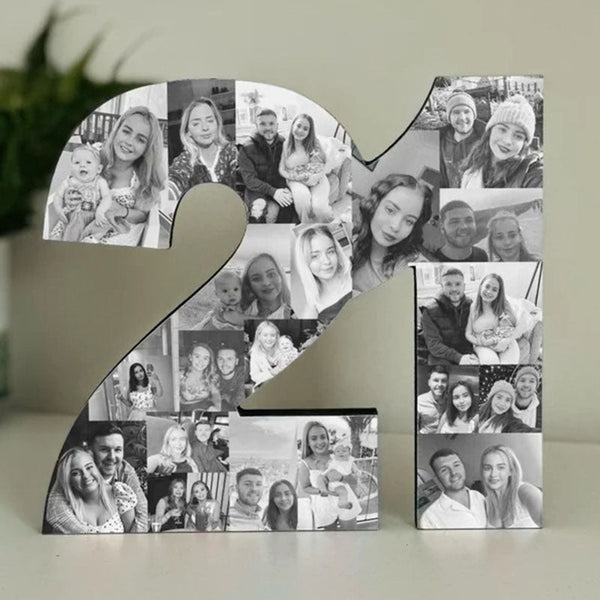 Freestanding Double Photo Number, Photo Collage, Birthday Gift, Photo Gift, Photo letter, Personalised gift