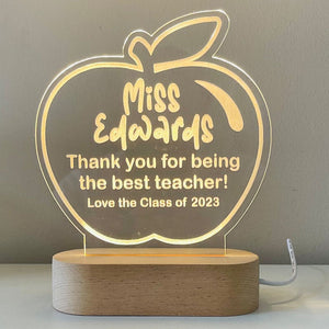 Teacher Gift / Apple Teacher Light / Classroom Present / End of Year Gift