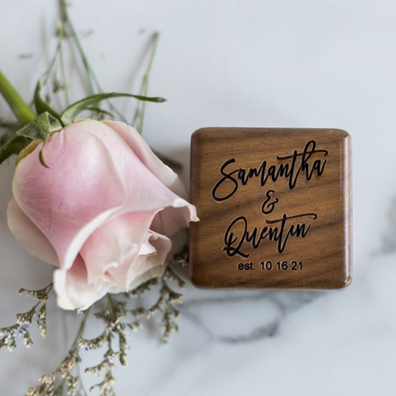 Personalized Wedding Ring Box, Wood Ring Box, Engagement Ring Box