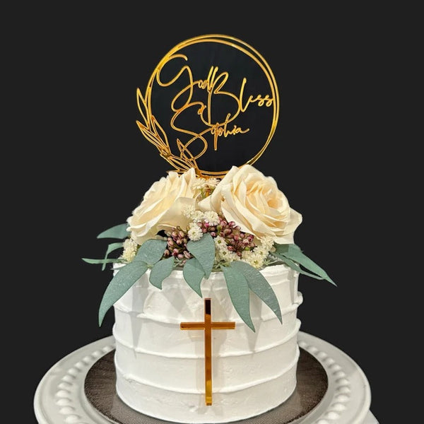 Custom Cake Topper, Baptism Cake Topper