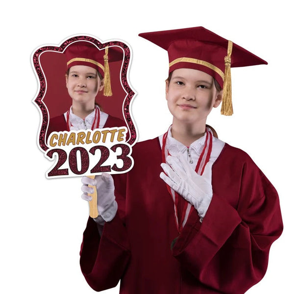 Custom Face Fans With Wooden Handle, Graduation Head, Graduation Face Fans, Class of 2024 Head Fans, Graduation Faces on a Stick