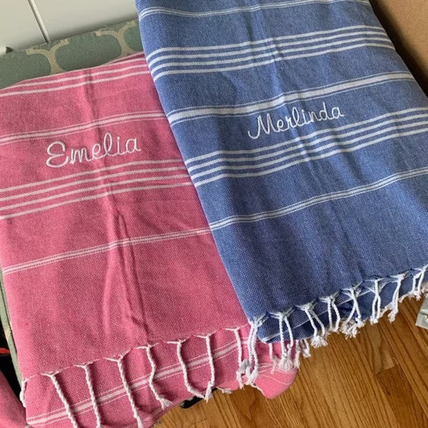 Personalized Beach Towel 70x40" MONOGRAMMED Turkish Towel Personalized Gifts