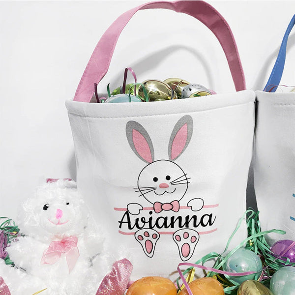 Custom Easter Baskets, Personalized Easter Basket, Easter bag, Easter Basket with name, Bunny basket