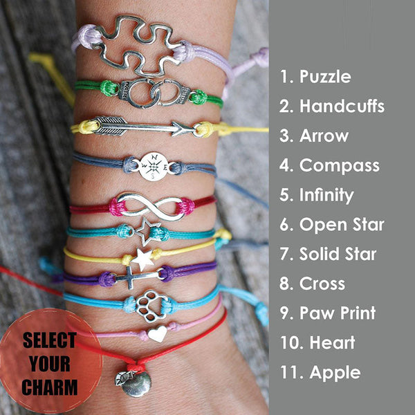 Back to School Friendship Bracelet First Day of School Bracelet  Infinity Bracelet