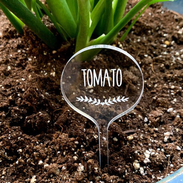 Custom Clear Acrylic Set of Garden Markers , Personalized Herb Labels , Weather Proof , Vegetable Garden