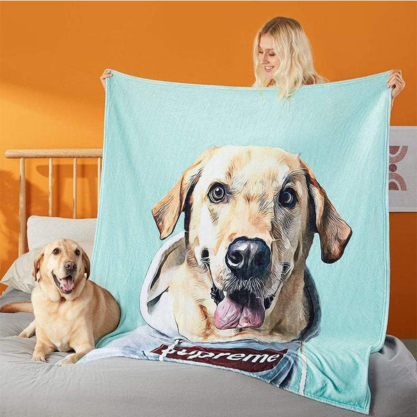 Photo Blanket Dog Blanket Pet Memorial Gifts Custom Printed Blanket