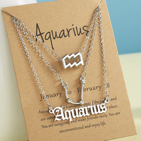 12 Constellation Zodiac Pendant Horoscope Necklace Astrology Necklace