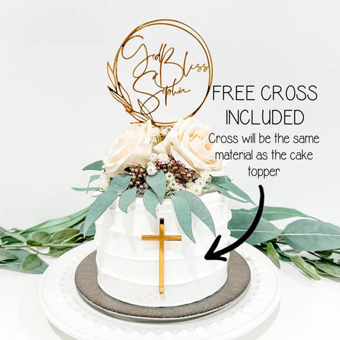 Custom Cake Topper, Baptism Cake Topper