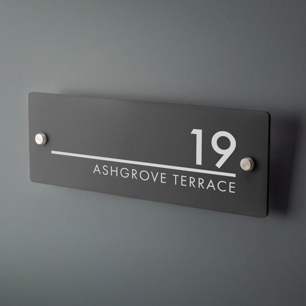 Contemporary Modern House Number Sign Printed Address Signage