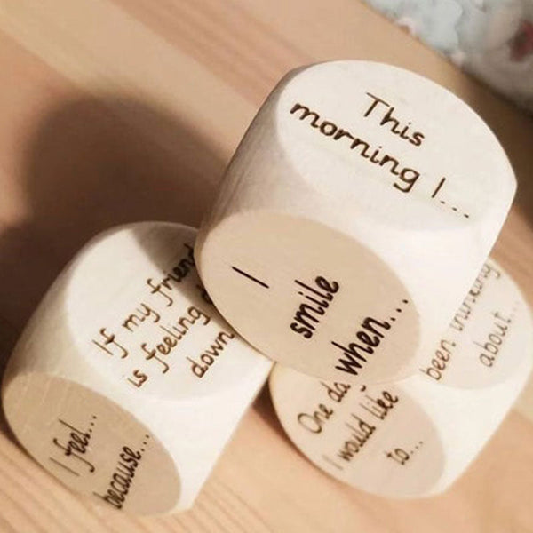 Wooden Mindfulness Discussion Dice for Children