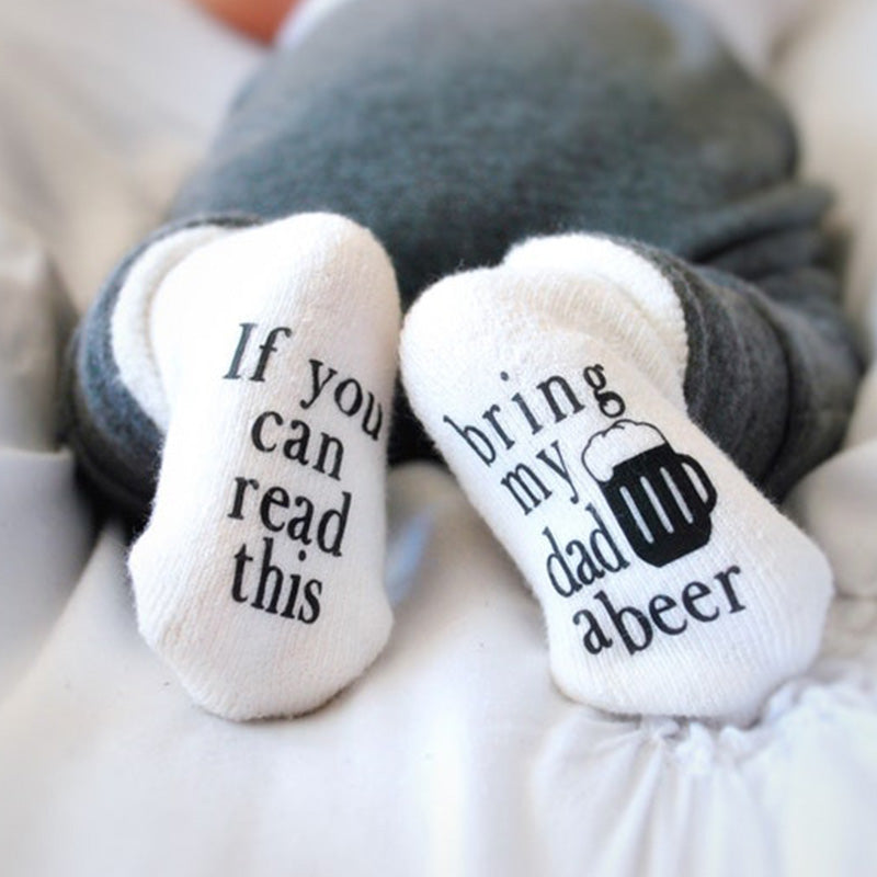 Beer Gifts for Dad, Father's Day Gift, If You can Read this Baby Socks, Unisex Baby Shower Gift