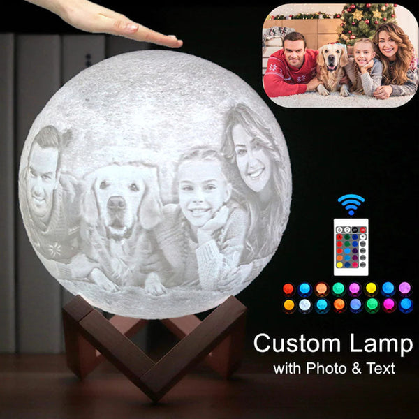 Personalization Luna Moon Lamp Night Light 3D Print Moonlight LED Dimmable Touch/Pat/Remote Switch Rechargeable