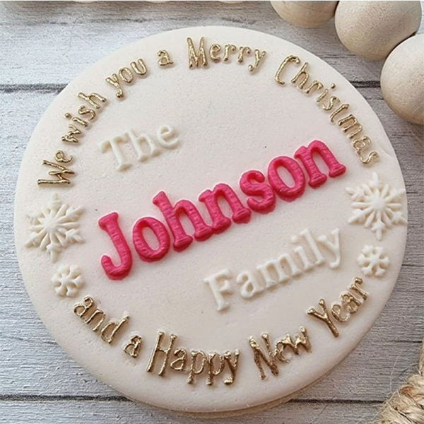 Personalized Christmas Cookie Stamp, Custom Embosser Fondant Stamp