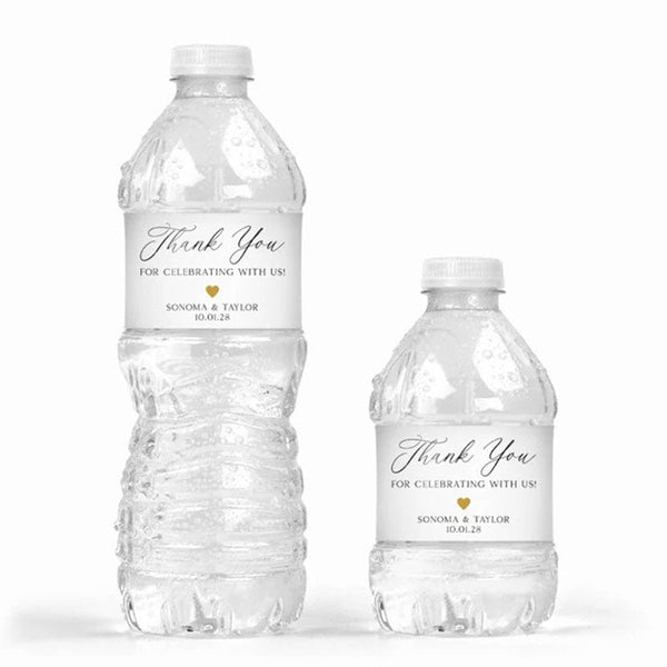 Wedding Water Bottle Label - Thank You Water Bottle Labels, Personalized Waterproof Label