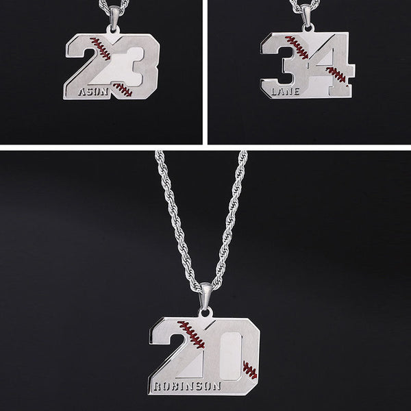 Baseball Necklaces, Football Necklaces, Custom Sports Number Necklaces