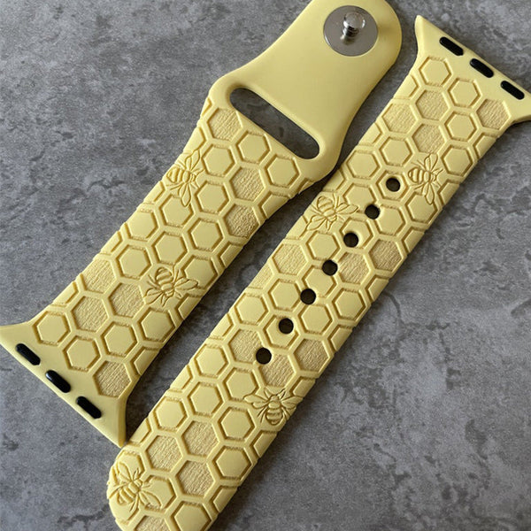 Custom Engraved Honeycomb, Laser Engraved Band