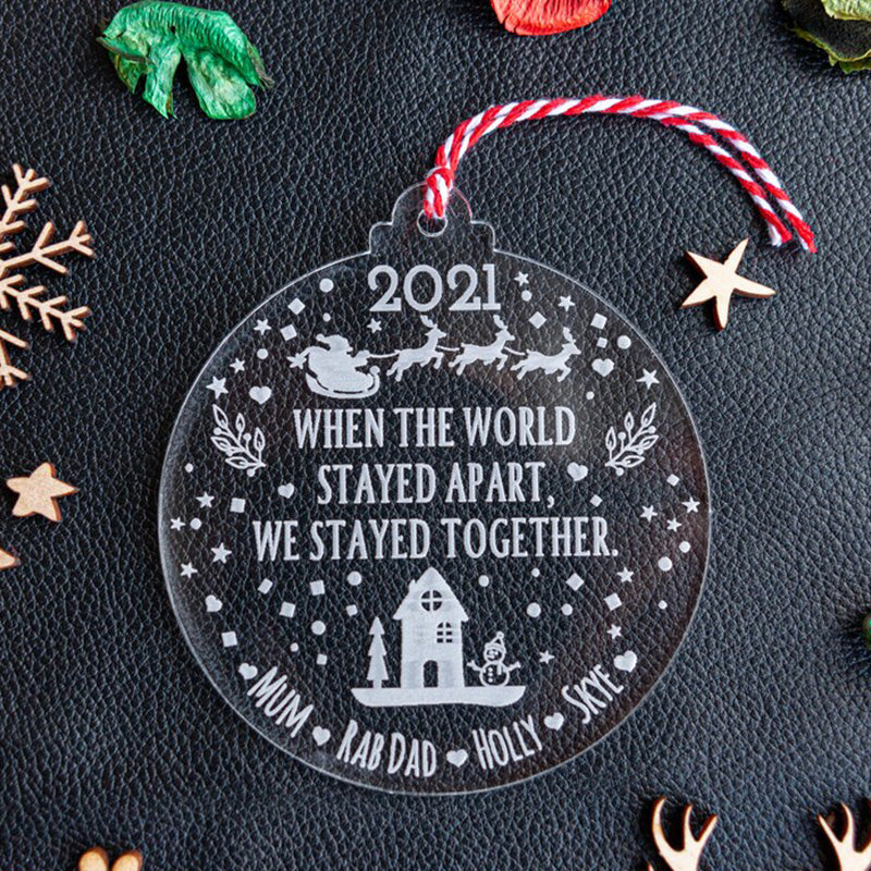 Personalised 2021 Christmas Bauble, Christmas Tree Decoration