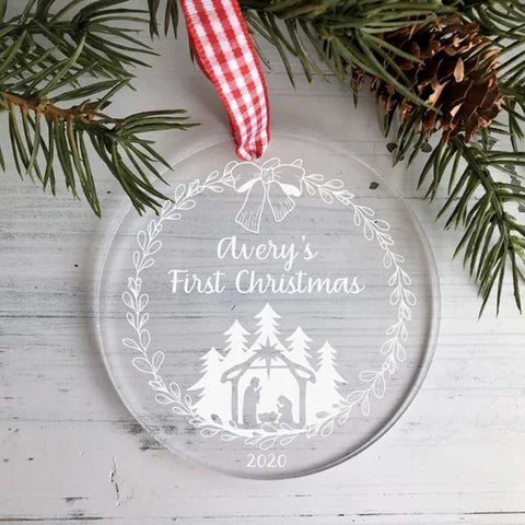 Personalized Baby's First Christmas Family Ornament