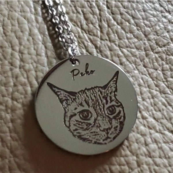 Custom Pet Necklace Keychain Using Pet Photo And Name Custom Cat Necklace Keychain Personalized Pet Photo Necklace Keychain