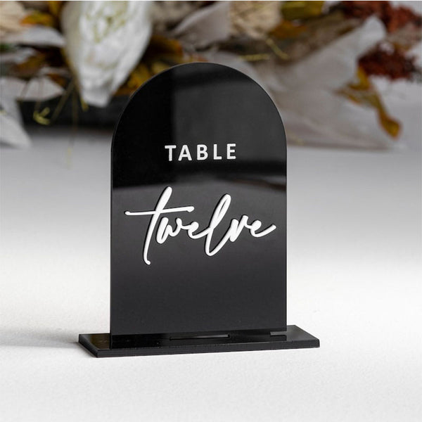 Black Acrylic Table Numbers - Wedding Table Decor