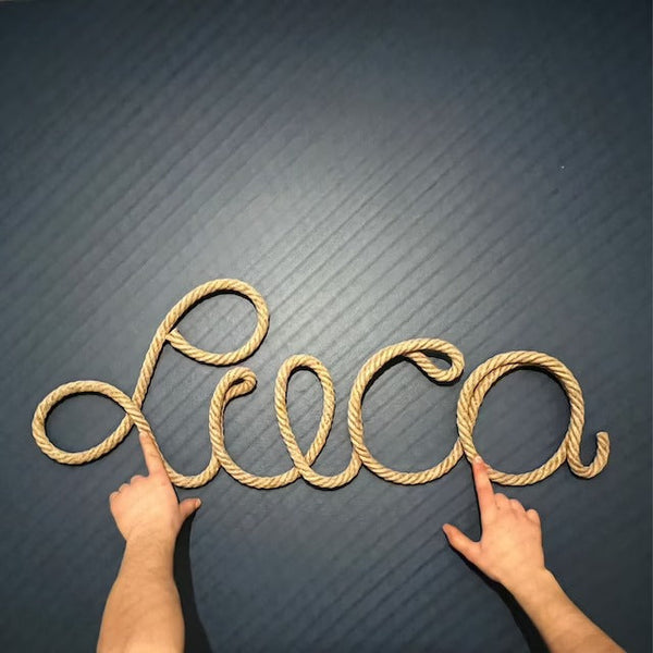 Giant Personalized Rope Wall Name For Nursery Decor, Extra Large Natural Decor For Living Room