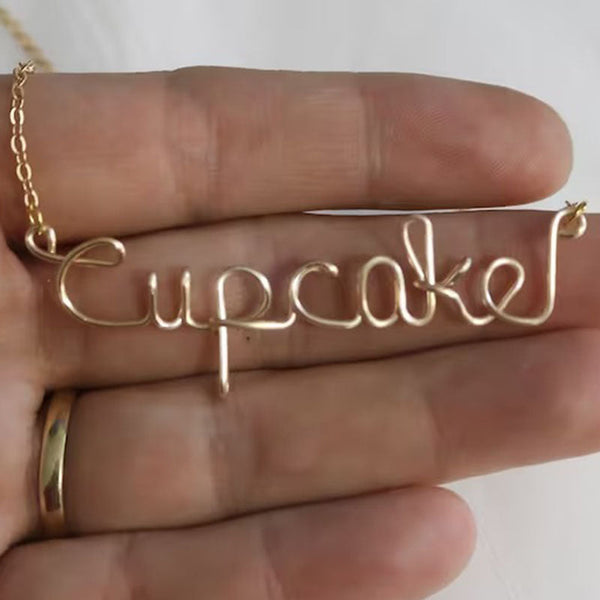 Name necklace, Personalized necklace, wire name necklace gift