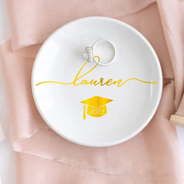 Graduation Jewelry Dish / Graduation Gift for Her / Personalized Trinket Dish