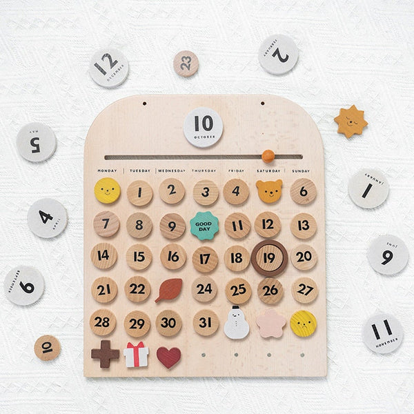 Natural Wooden Calendar-Perpetual Calendar | Home Calendar | Montessori Calendar