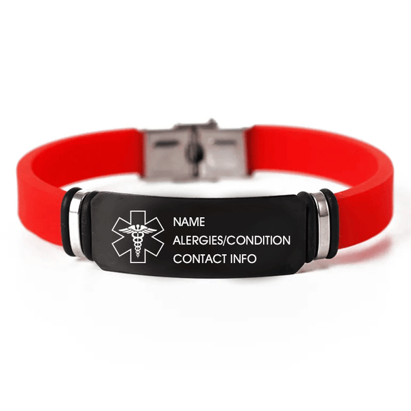 Emergency Bracelet, Personalized Medical Alert Bracelet , Allergy Bracelet, Diabetic, Autism & Kids Medical ID Bracelet