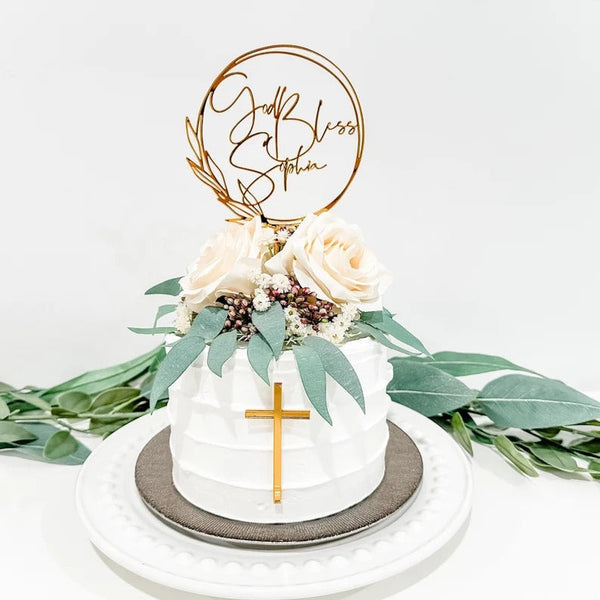 Custom Cake Topper, Baptism Cake Topper