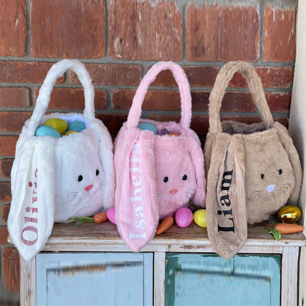 Personalized Easter Bag, Easter Bunny Bag,Custom Bunny, Kids Easter Gift bag