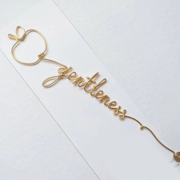 Apple Wire Name Bookmark, Grapes Bookmark