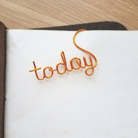 Wire Today Planner Clip Personalized Book Marker