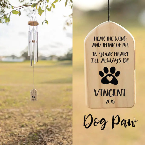 Personalized Wind Chimes | Pet Memorial Gift Chime | Always in Your Heart | Custom Wind Chime