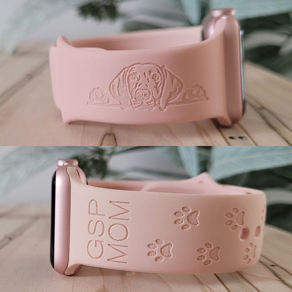 Engraved Watch Band DOG MOM BREED,Apple Watch Band