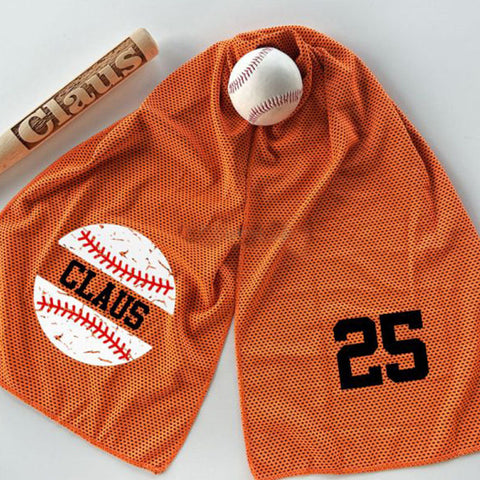 Custom Personalized Sports Towel, Baseball Softball Cooling Towel