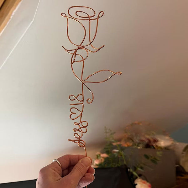 Wire Rose Gifts Personalised Rose Bookmark