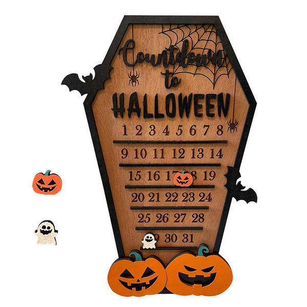 Halloween countdown calendar coffin ghost spooky gothic witchcraft lasercut stained wood home decor