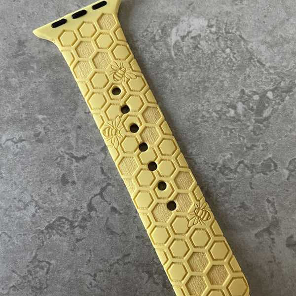 Custom Engraved Honeycomb, Laser Engraved Band