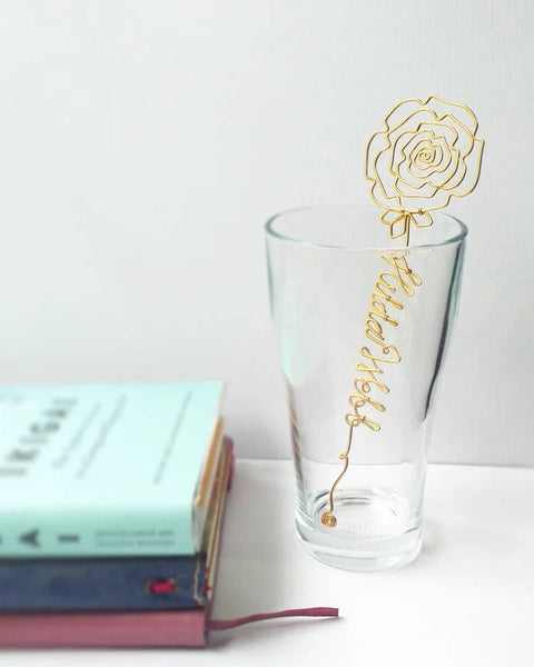 Rose Wire Name, Personalized Gift, Planner Accessory Bookmark