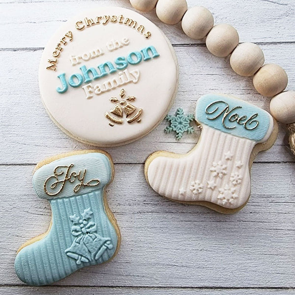 Personalized Christmas Cookie Stamp, Custom Embosser Fondant Stamp