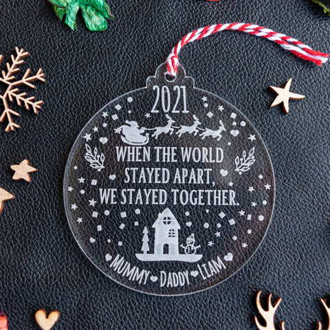 Personalised 2021 Christmas Bauble, Christmas Tree Decoration